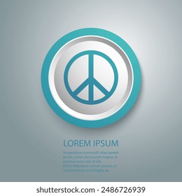 Peace blue icon. sign vector illustration