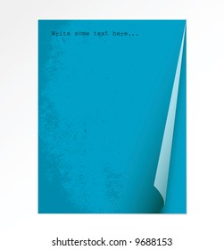 Peace of blue paper