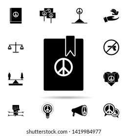 peace book icon. Universal set of human rights for website design and development, app development