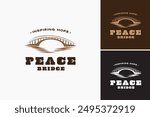 Peace Bridge Inspiring Hope Logo Template embodies optimism and unity, perfect for peacebuilding projects or humanitarian organizations. Layered EPS Vector