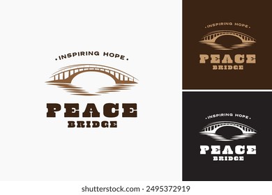 Peace Bridge Inspiring Hope Logo Template embodies optimism and unity, perfect for peacebuilding projects or humanitarian organizations. Layered EPS Vector