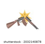 peace and broken rifle icon isolated