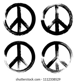 Peace brush symbol. Peace grunge style. Peace ink icon.