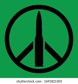 Peace bullet green icon and element