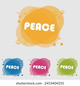 Peace Buttons Set - Vector Illustration Isolated On Transparent Background