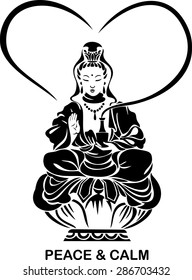 Peace and calm. Goddess on a lotus flower.