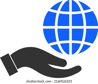 Peace care hand vector illustration. Flat illustration iconic design of peace care hand, isolated on a white background.