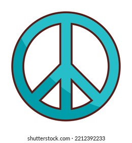 peace cartoon retro icon isolated