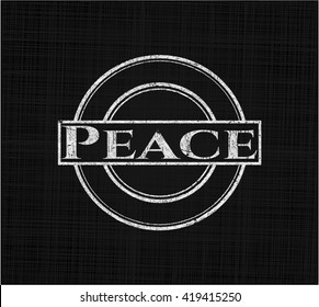 Peace chalkboard emblem written on a blackboard