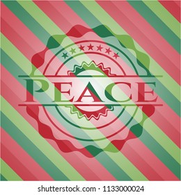 Peace christmas style badge..