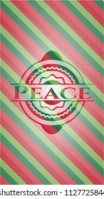 Peace christmas style emblem.