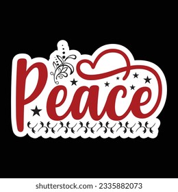 Peace ,Christmas SVG Design, Vector file.