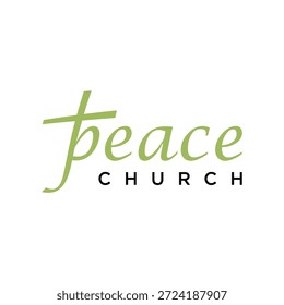 modelo de vetor de design de logotipo da igreja da paz