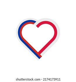 peace concept. heart ribbon icon of russia and poland flags. vector illustration isolated on white background