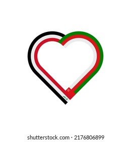 peace concept. heart ribbon icon of iraq and oman flags. vector illustration isolated on white background