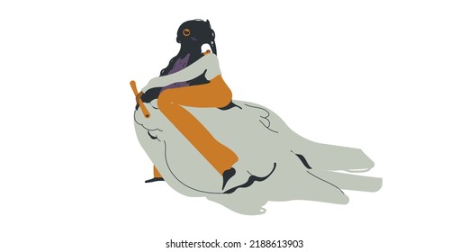 Peace concept. Person send, receive, deliver paper letters, emails, messages.  Flat graphic vector illustrations isolated on white background