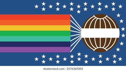 Peace Congress Rainbow Flag (LGBTQ) High Quality Illustration