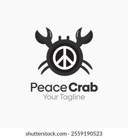 Peace Crab Logo Design Template. Good for Business, Agency, Community and Organization.