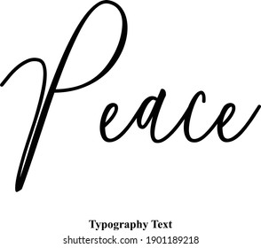 Peace Cursive Calligraphy Text On White Stock Vector (Royalty Free ...