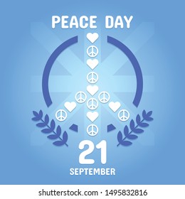 Peace day background with peace symbol