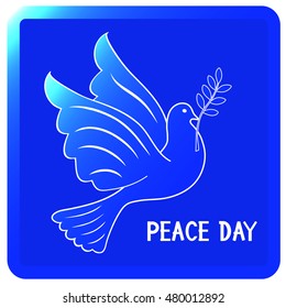 Peace day, peace dove, vector illustration, icon