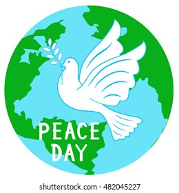 Peace day, peace dove, vector illustration, icon