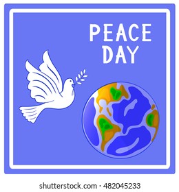 Peace day, peace dove, vector illustration, icon