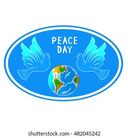 Peace day, peace dove, vector illustration, icon