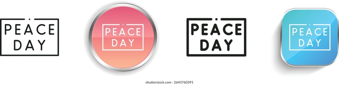 peace day icon. Thin Linear, Regular and Button Style Design Isolated On White Background