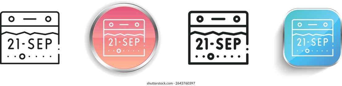 peace day icon. Thin Linear, Regular and Button Style Design Isolated On White Background
