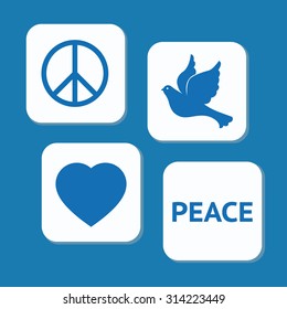 Peace day icons set