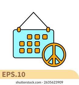 peace day icons  symbol vector elements for infographic web