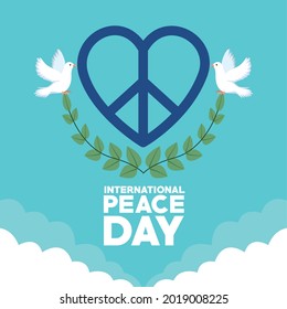 Peace Day Lettering And Heart Symbol