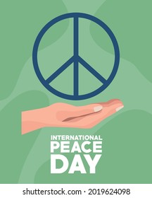 peace day lettering and symbol poster