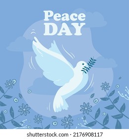 peace day poster with a dove