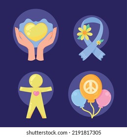 peace day set four icons