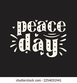 Peace day vector with modern text effect.