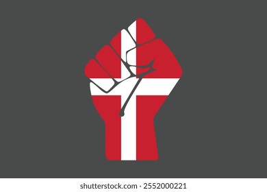 Peace for Denmark with flag, Flag of Denmark national country symbol illustration Vector, Rectangle Denmark flag illustration, Flat vector illustration
