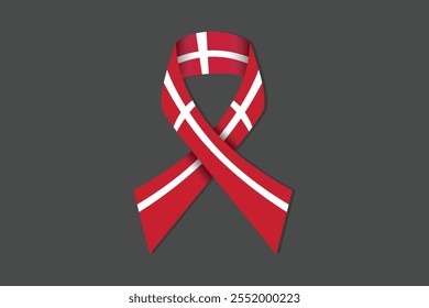 Peace for Denmark with flag, Flag of Denmark national country symbol illustration Vector, Rectangle Denmark flag illustration, Flat vector illustration
