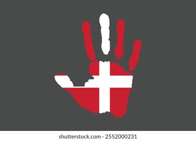 Peace for Denmark with flag, Flag of Denmark national country symbol illustration Vector, Rectangle Denmark flag illustration, Flat vector illustration
