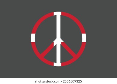 Peace for Denmark with flag, Flag of Denmark national country symbol illustration Vector, Rectangle Denmark flag illustration, Flat vector illustration
