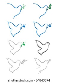 peace design elements against white background, abstract vector art illustration