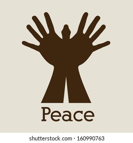 peace design over beige   background vector illustration