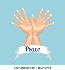 peace design over blue   background vector illustration