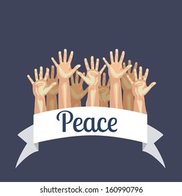 peace design over blue background vector illustration