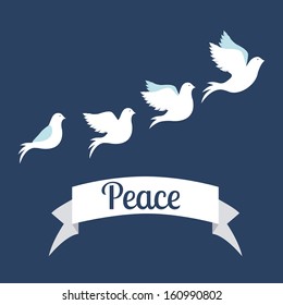 peace design over blue  background vector illustration