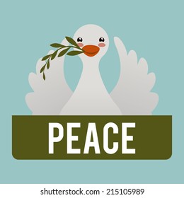 peace design over blue background vector illustration