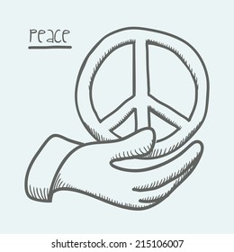 peace design over blue background vector illustration