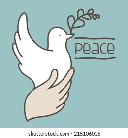 peace design over blue background vector illustration