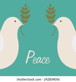 Peace design over blue background, vector illustration.